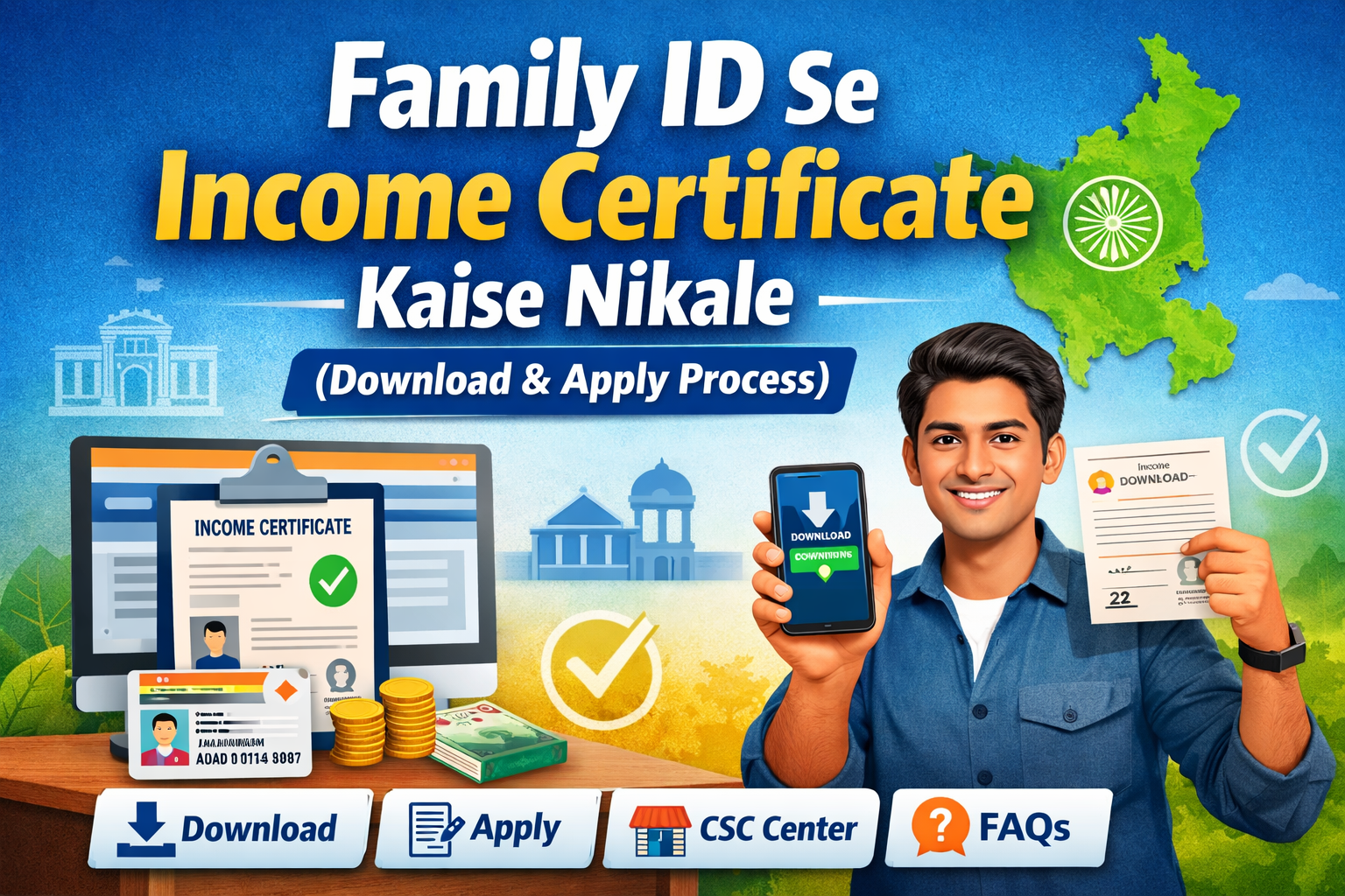 Family id se income certificate kaise nikale